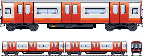 قطار زیرزمینی قطار شماره 11 پیکسل بهینه شده است عناصر در لایه های جداگانه قرار دارند در نمای جانبی پشت و جلو