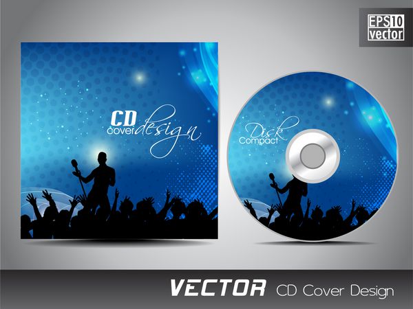 قالب طراحی ارائه جلد سی دی با فضای کپی و مفهوم موسیقی
