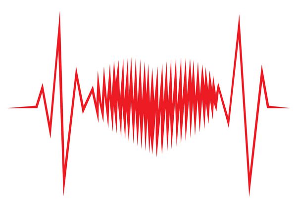 خط ECG شکل قلب