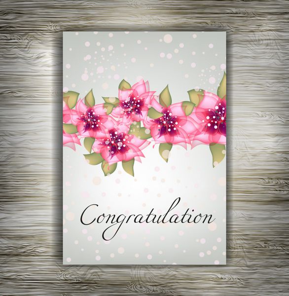 کارت عروسی یا دعوتنامه با پس زمینه گل انتزاعی کارت تبریک به سبک گرانج یا رترو الگوی ظرافت با گل های رز تصویر گل به سبک ولنتاین کلاسیک