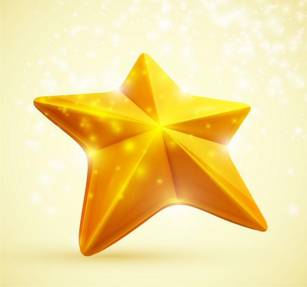 نماد سه بعدی ستاره های طلایی