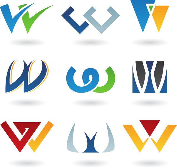 تصویرسازی نمادهای انتزاعی بر اساس حرف W