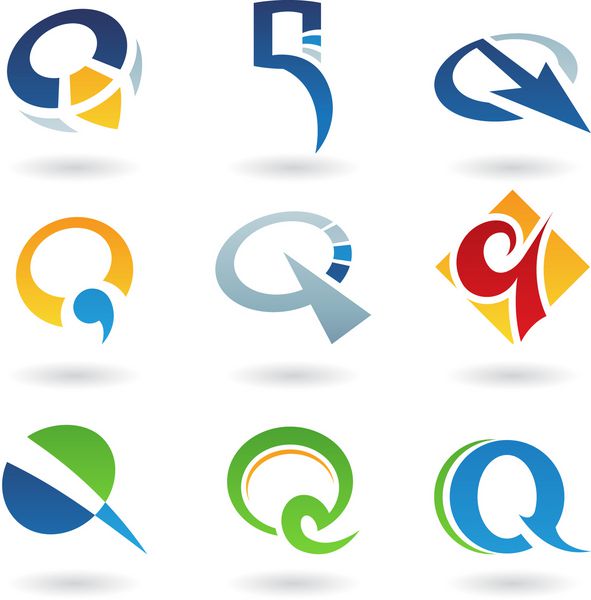 تصویرسازی نمادهای انتزاعی بر اساس حرف Q