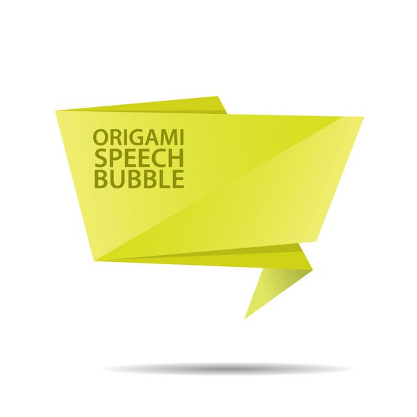 حباب گفتار اوریگامی سبز براق انتزاعی وکتور پس زمینه انتزاعی