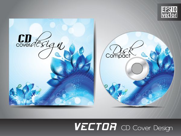 طرح جلد سی دی با آب پاشیدن موج در طرح گلدار