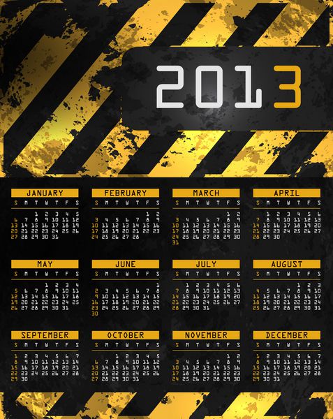 وکتور تقویم انتزاعی الگوی طراحی برای سال 2013