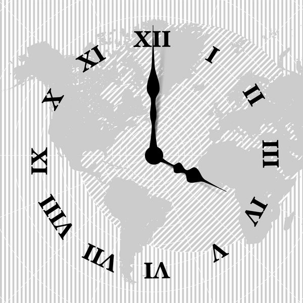 وکتور ساعت نقشه جهان