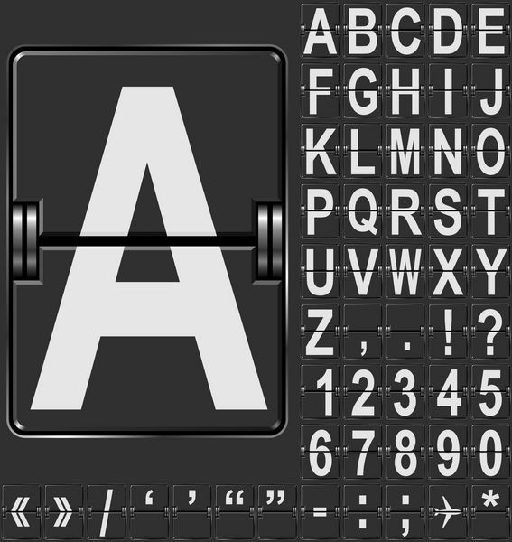 الفبای الگوی سبک نمایش ورود و خروج فرودگاه به راحتی می توان هر کلمه و اعداد را کنار هم قرار داد