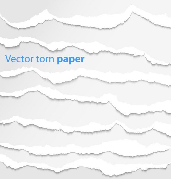مجموعه کاغذهای پاره شده سفید وکتور