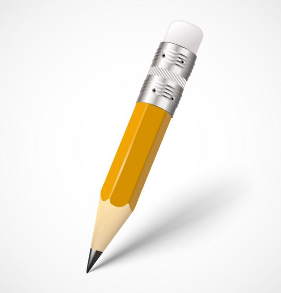 نماد مداد زرد واقعی وکتور
