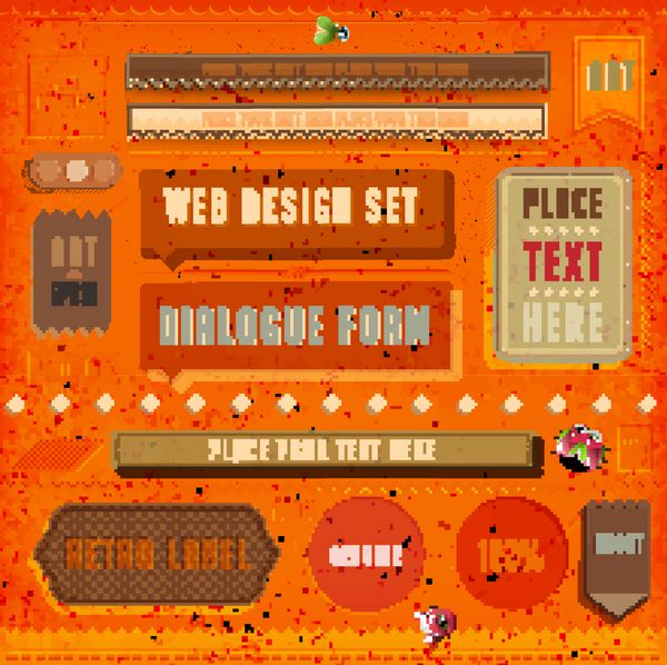 مجموعه ای از روبان های وکتور رترو بافت های کاغذی کثیف قدیمی و برچسب های قدیمی عناصر برای قالب های طراحی وب افکت لترپرس