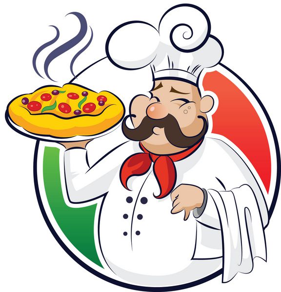 پیتزا بپز وکتور جدا شده در پس زمینه سفید