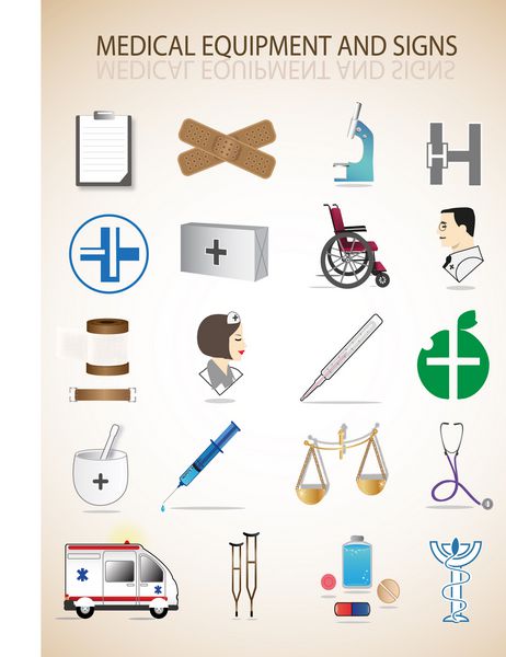 مجموعه ای از آیکون پزشکی وکتور لوگوی پزشکی