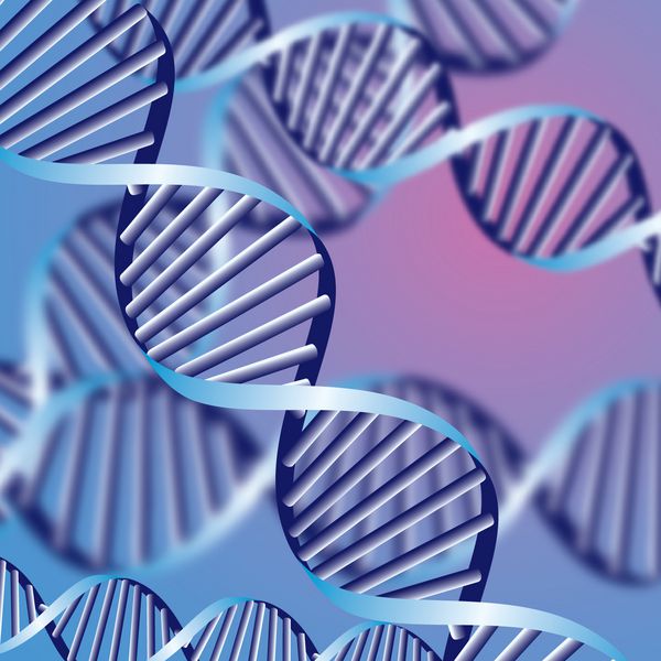 مارپیچ DNA پس‌زمینه انتزاعی بیوشیمیایی با رشته‌های بدون تمرکز