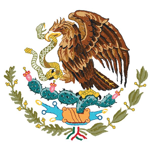 تصویر کشیده شده با دست از نشان مکزیک