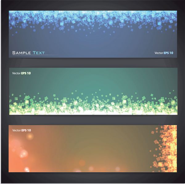 مجموعه ای از بنرها با عناصر انتزاعی رنگارنگ طراحی وکتور