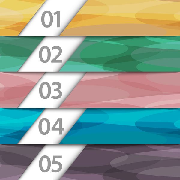 بنرهای رنگارنگ شماره دار قالب طراحی وکتور