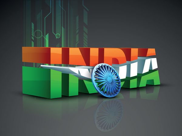 پس زمینه رنگی پرچم ملی هند با متن هند