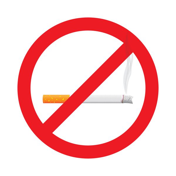نماد علامت توقف سیگار کشیدن ممنوع - تصویر
