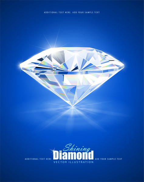 الماس در پس زمینه آبی وکتور اشیاء شفاف و ماسک های کدورت که برای طراحی سایه ها و نورها استفاده می شود