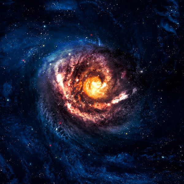 کهکشان مارپیچی فوق العاده زیبا در جایی در اعماق فضا