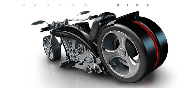 موتورسیکلت مفهومی بدون علامت تجاری طراحی و مدل سه بعدی کاملاً منحصر به فرد است توسعه من وضوح بالا سه بعدی