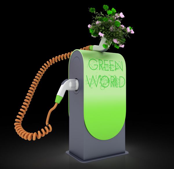 نازل پمپ سوخت سبز سوخت زیستی مفهوم دنیای سبز