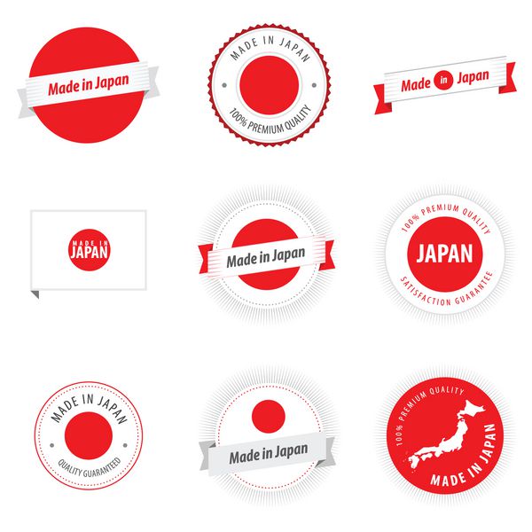 برچسب ها نشان ها و برچسب های ساخت ژاپن