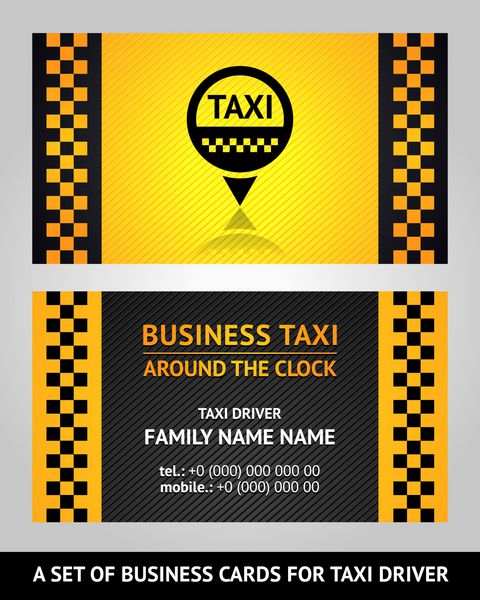 تاکسی کارت ویزیت الگوی وکتور وکتور