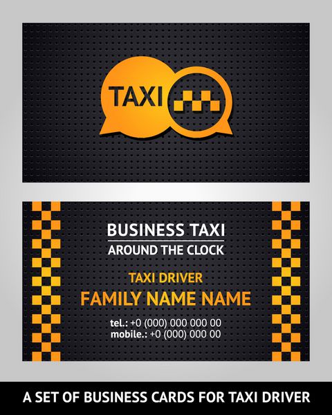 تاکسی کارت ویزیت الگوی وکتور وکتور