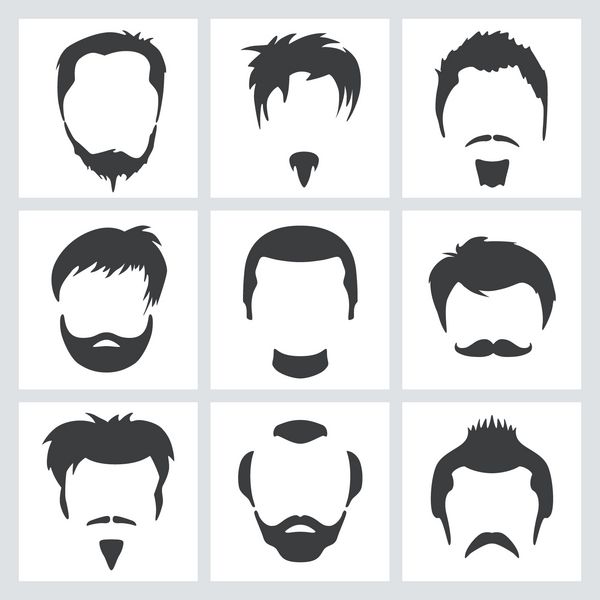 ست طرح های گرافیکی مو و صورت مردانه