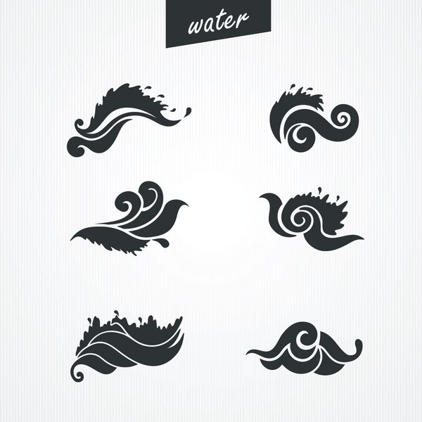مجموعه ای از نمادهای موج برای طراحی