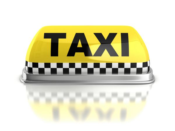 تابلوی تاکسی در پس زمینه سفید