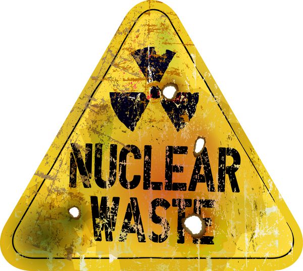 تابلوی هشدار زباله های هسته ای فاسد و کثیف وکتور