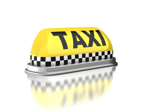 تابلوی تاکسی در پس زمینه سفید