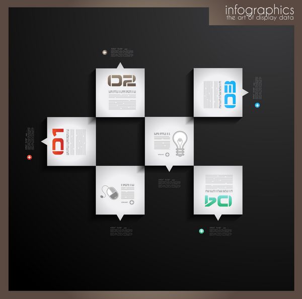 قالب طراحی اینفوگرافیک با برچسب های کاغذی ایده نمایش اطلاعات رتبه بندی و آمار با سبک اصلی و مدرن