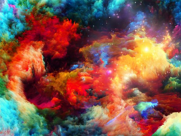 سریال Dreamscape تأثیر متقابل رنگ فراکتال رنگارنگ و نورها با موضوع هنر انتزاع و خلاقیت