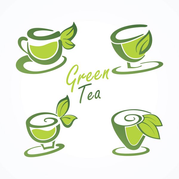 فنجان چای و برگ سبز