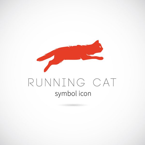 نماد نماد وکتور گربه در حال اجرا