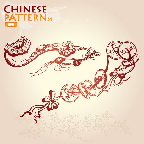 شی سنتی چینی عنصر طراحی تزئین شرقی