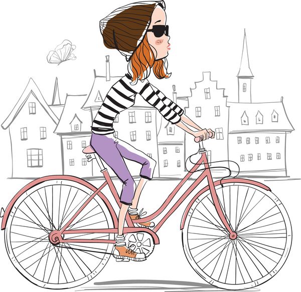 دختر دوچرخه سوار