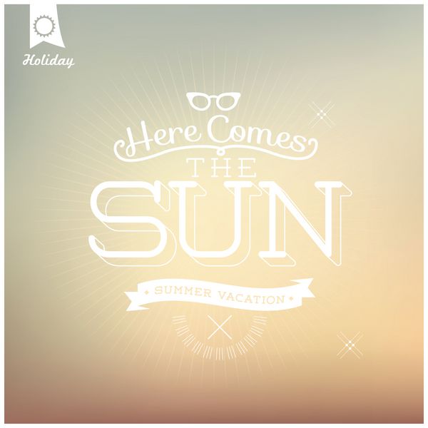 خورشید پدیدار میشود - تابستان پیام گرافیکی خلاقانه برای طراحی تابستانی شما