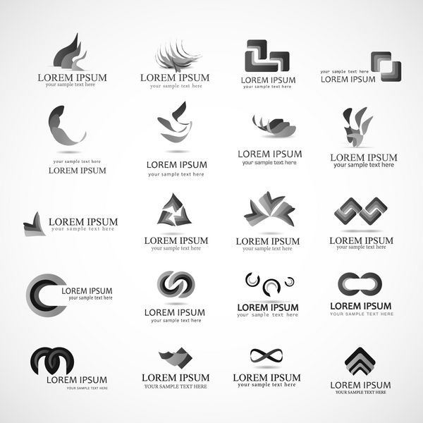 نمادهای تجاری - مجموعه - جدا شده در پس زمینه - وکتور طرح گرافیکی قابل ویرایش برای طرح شما لوگوی کسب و کار