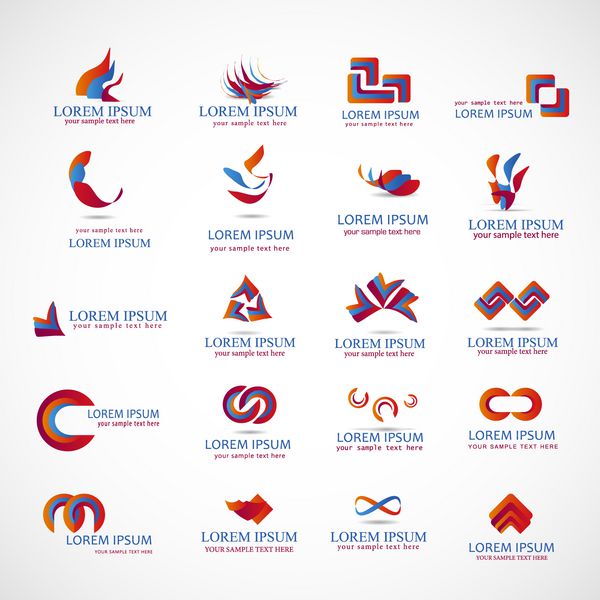 نمادهای تجاری - مجموعه - جدا شده در پس زمینه - وکتور طرح گرافیکی قابل ویرایش برای طرح شما عناصر لوگو