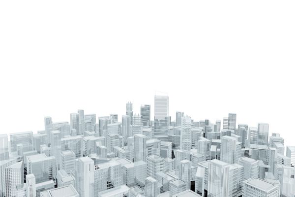 نمای هوایی ساختمان های شهر
