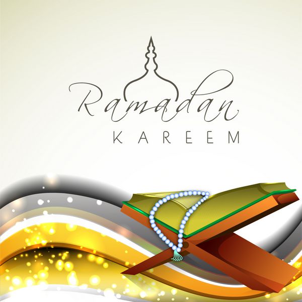 شریف قرآن کتاب مقدس دینی اسلامی در زمینه امواج براق برای رمضان کریم