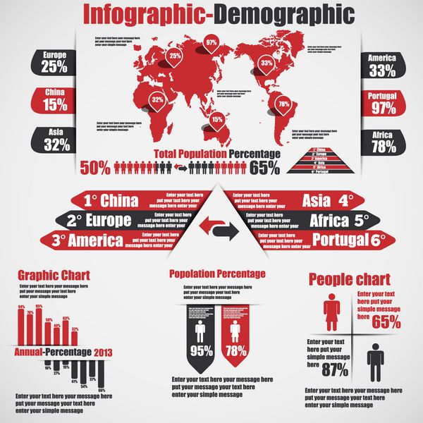 INFOGRAPHIC DEMOGRAPHIC STYLE NEW 10 RED