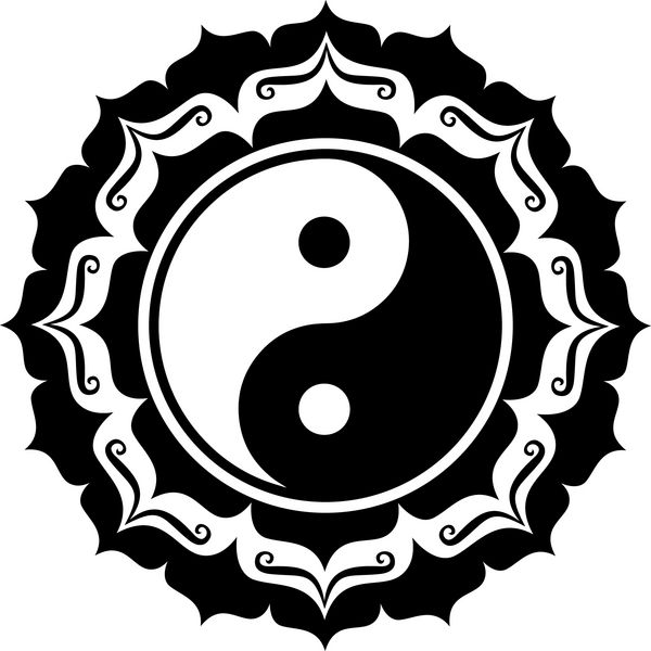 نیلوفر آبی یین یانگ نماد چینی تایجی تائوئیسم