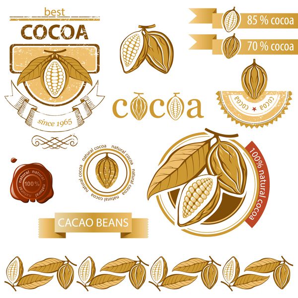نمادها و نمادهای دانه های کاکائو