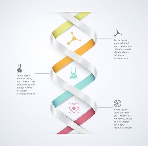 بنر DNA اینفوگرافیک علمی تصویر شامل شفافیت و جلوه های ترکیبی است